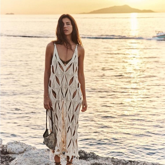 🦋 Bloggers Favorite 🦋 NWT Zara Crochet Slip Dress Size S - Picture 9 of 14